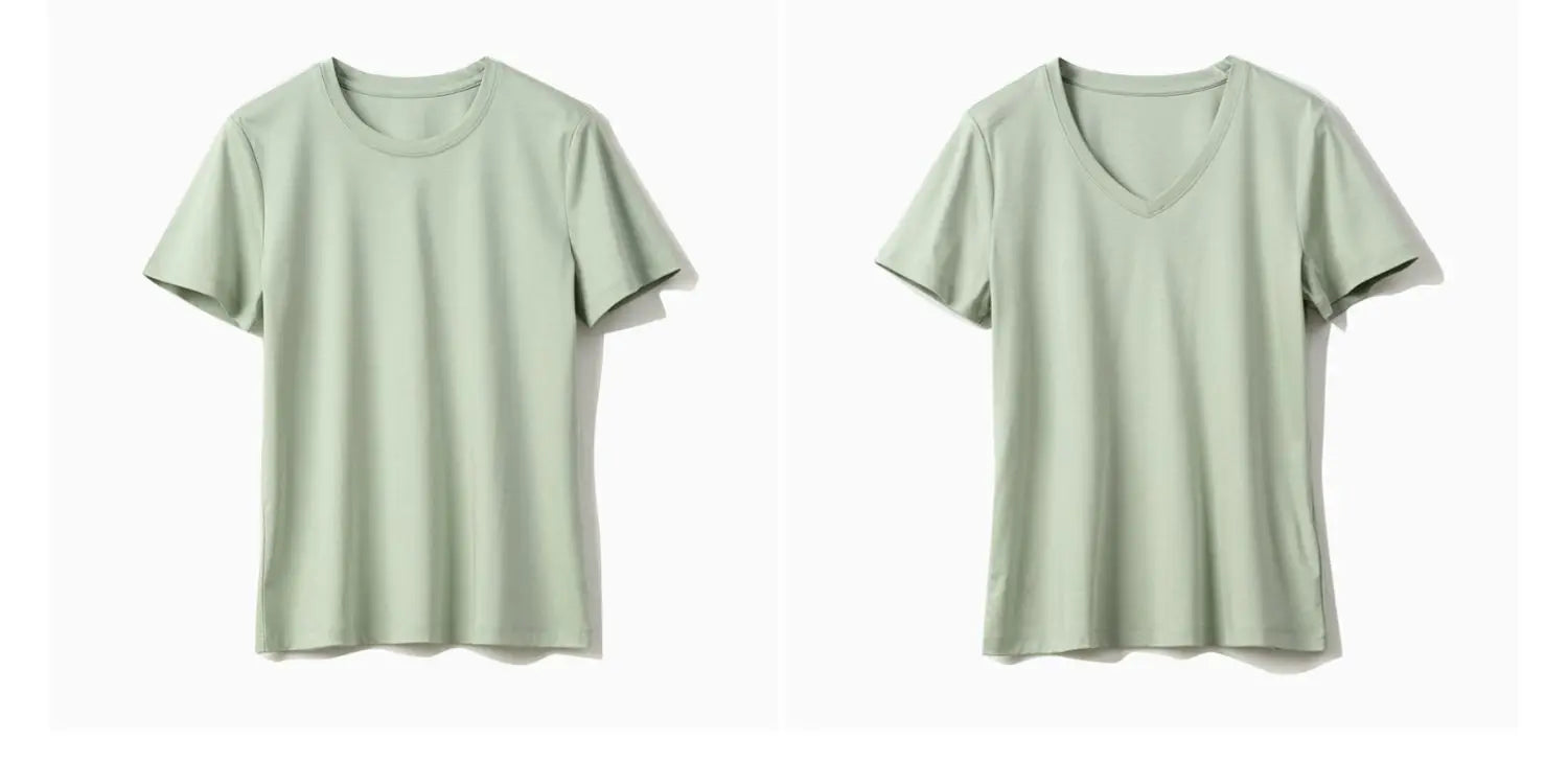 Summer Mercerized Cotton Women Silk T-shirts O Neck Short Sleeve Loose Straight T-shirts Casual Tees For Minimalist 2021