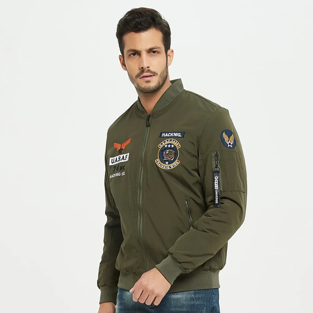Men Military Pilot Reversible Jackets Men Autumn Bomber.