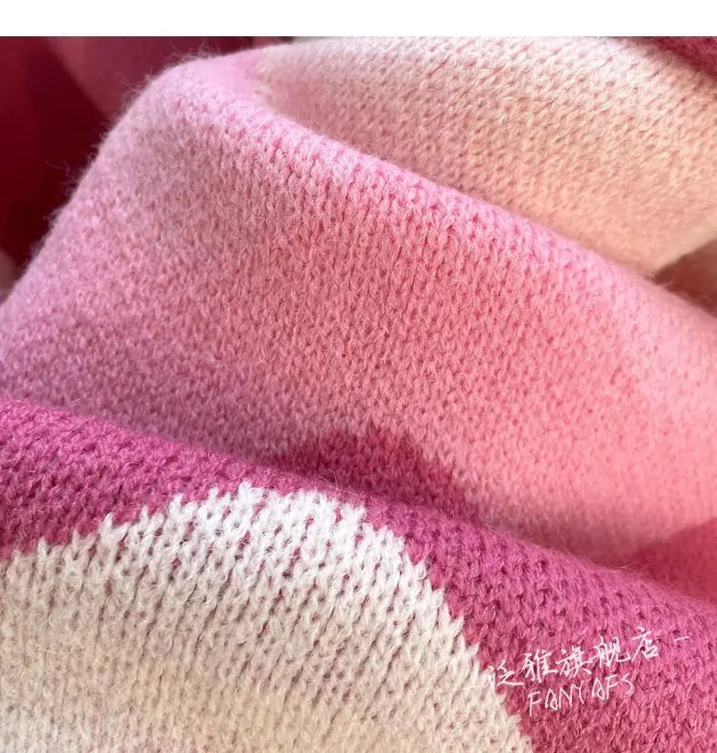 Gagarich Pink Strawberry Bear Hooded Sweater Jacket Women.