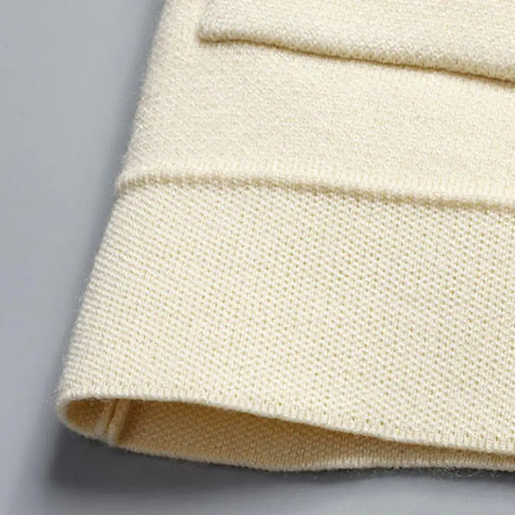 Fall Winter Men Cardigan Sweater Coloblock Turn-down.