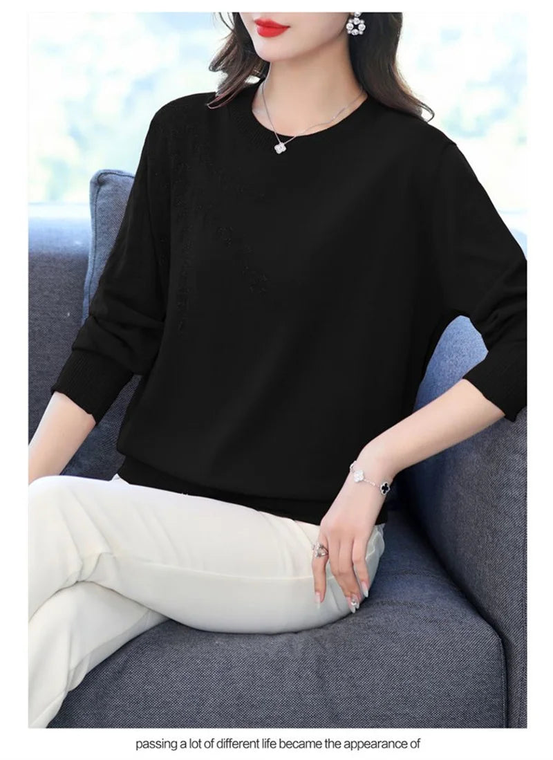 Knitted Sweater Women Pullover New Middle-aged  Mother.
