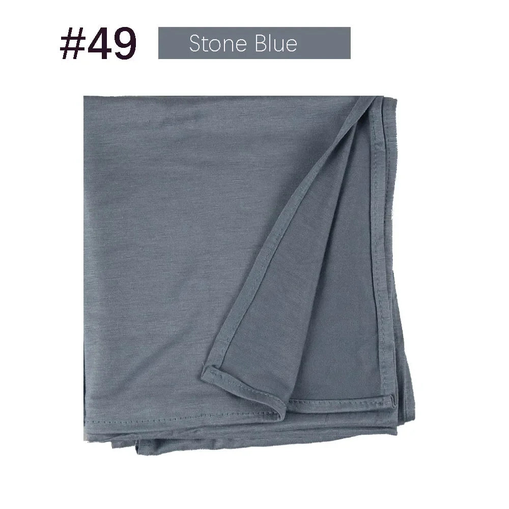 Muslim Women Stretchy Jersey Hijab Plain Cotton Jersey Hijabs  Islamic Soft Turban Head Wraps Headscarf 170X60cm