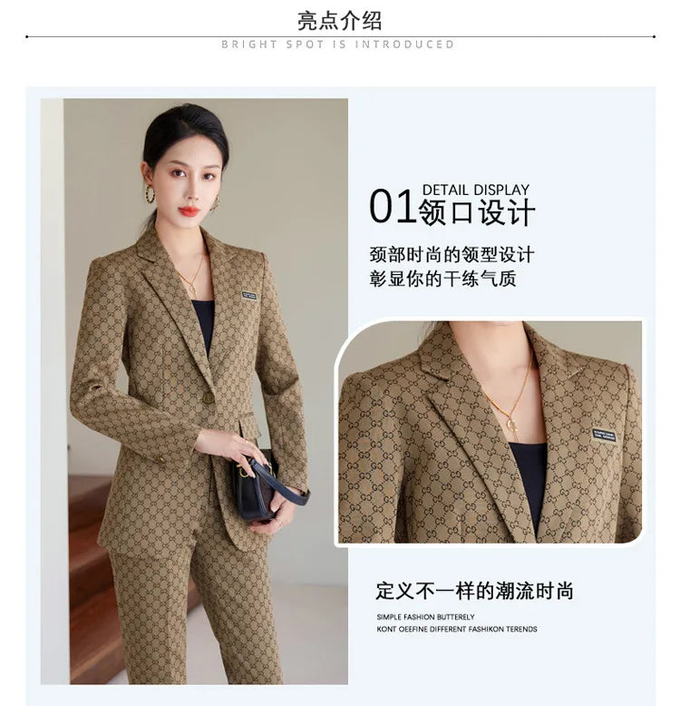 High Quality Fabric Women Business Suits With Pants and Blazer.