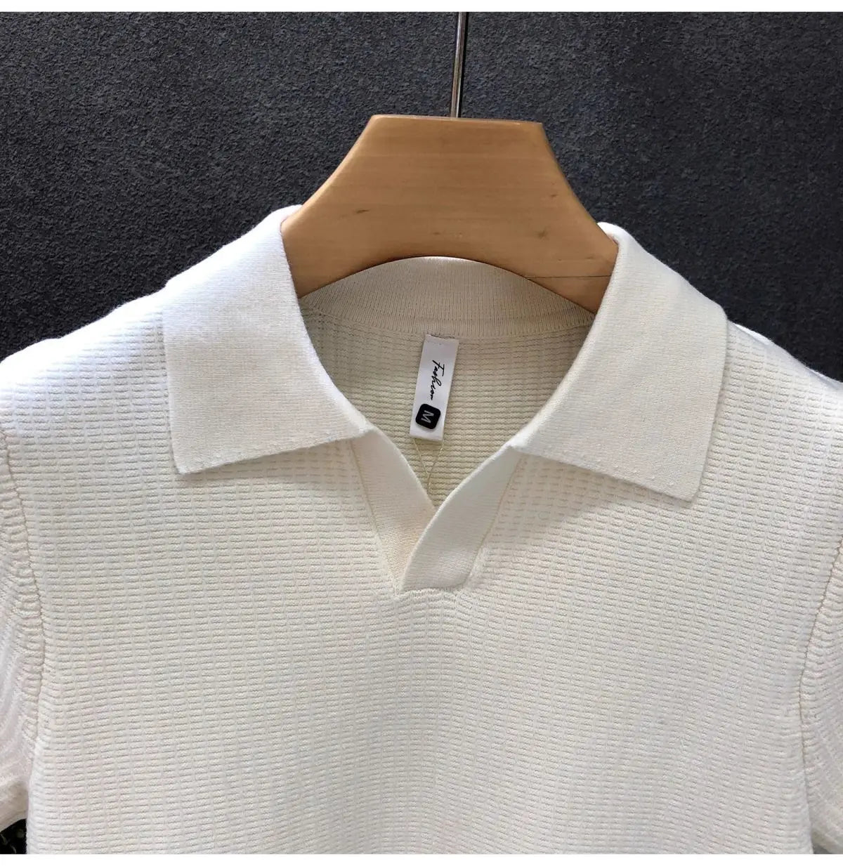 Men's Polo Shirt, Korean Style Slim Fit Collar Solid Color Casual Thin Sleeve Trendy Knit Top
