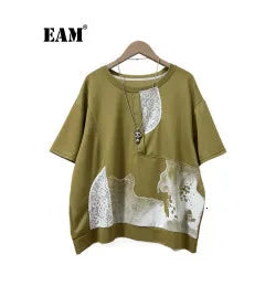 EAM Green Brief Blazer Women Big Size Casual .