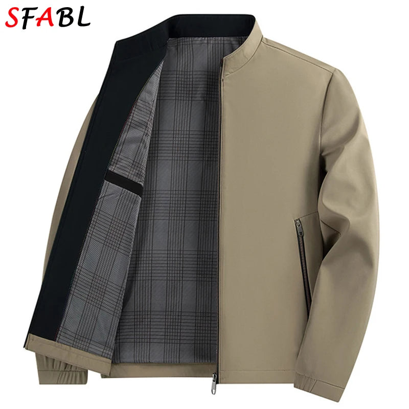 Spring Autumn Jacket Men Casual Solid Color Men's Jackets Slim Fit.