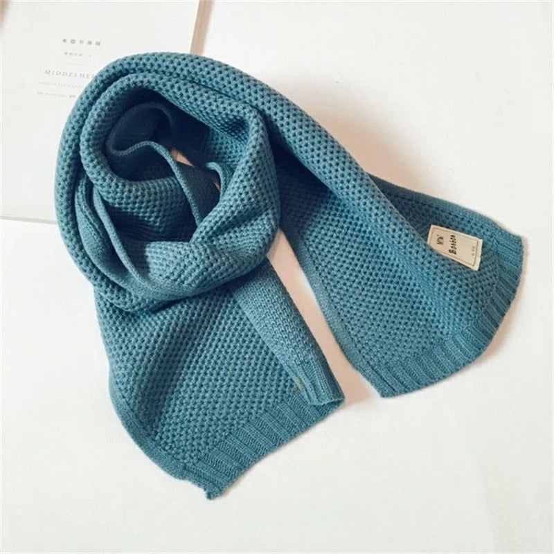 Kids Scarf Autumn Winter Korean Fashion Children's Knitting Baby Bib Wool Knitting Winter Versatile Female Warm Girl Boy