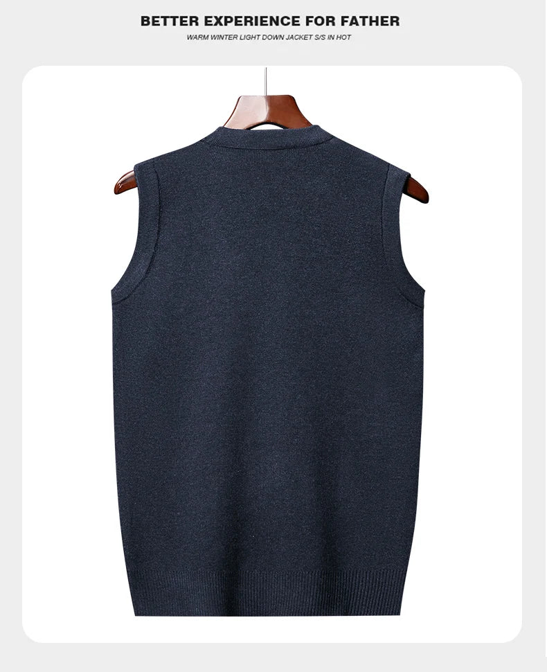 Casual Sweater Tank Top Autumn and Winter Warm Men's Vest.