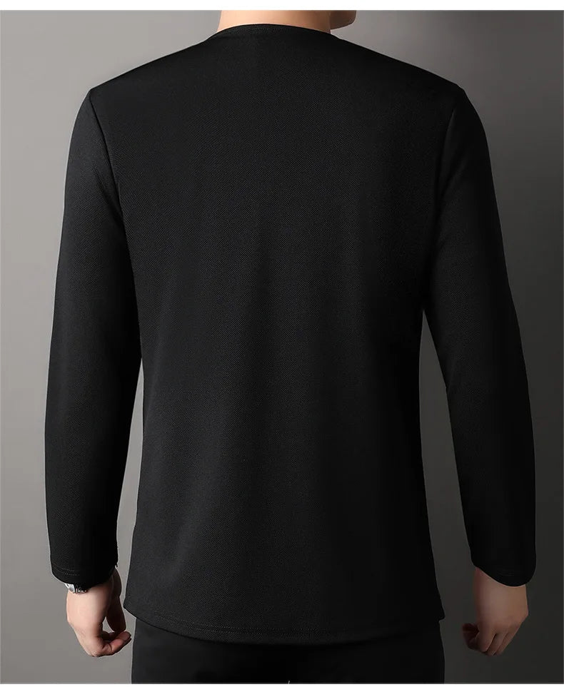 Spring Autumn Knit Cardigan Men Fashion Solid Color Stand.