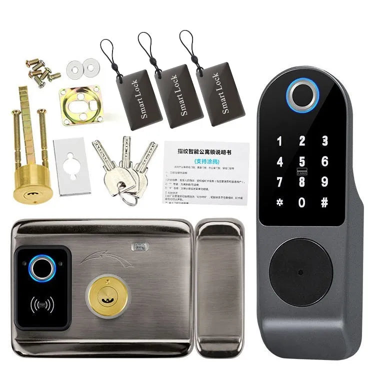 TUYA WIFI Smart Door Locks Fingerprint Lock Outdoor Waterproof Gate Locks .