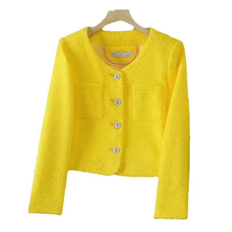 NewKorean Fashion Small Fragrance Tweed Jacket Women .