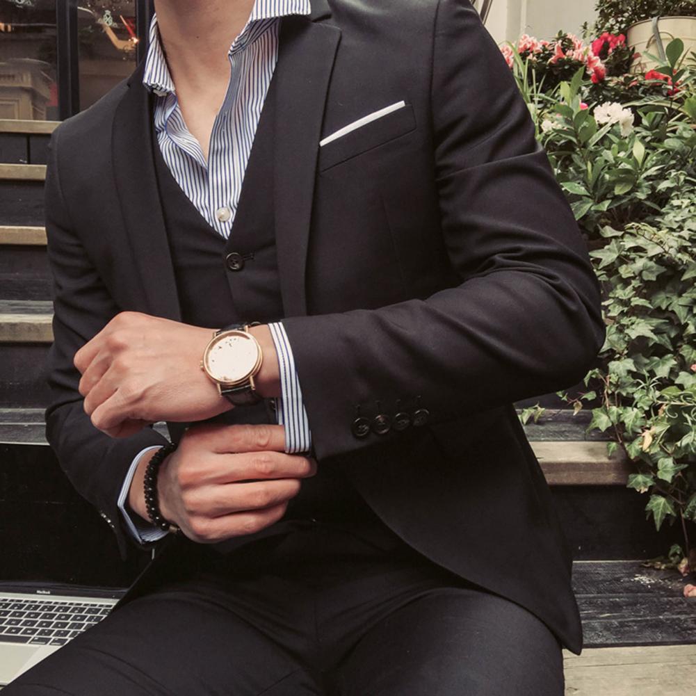 Men Three-piece Suit Men's Formal Business Style Slim Fit Wedding Suit Set .