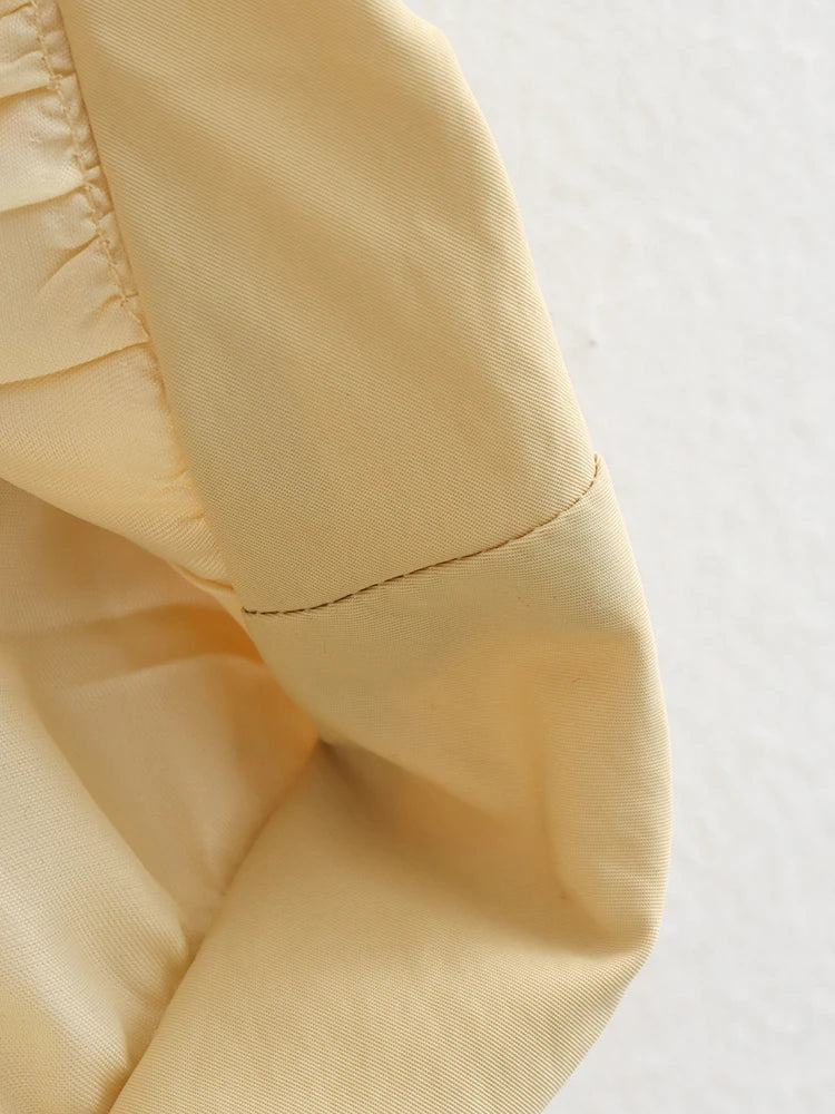 Women Yellow Pocket Irregular Big Size Casual Vest New V-collar.
