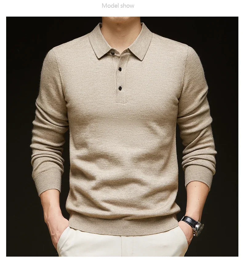 7 Colors Business Men's Sweater Knitwear Autumn Winter Casual.