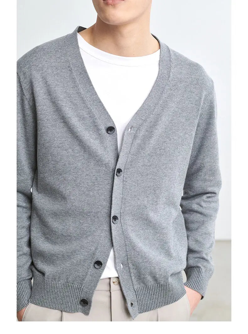 Men's Clothing Autumn Winter Long Sleeve Tops T-Shirts V-neck.