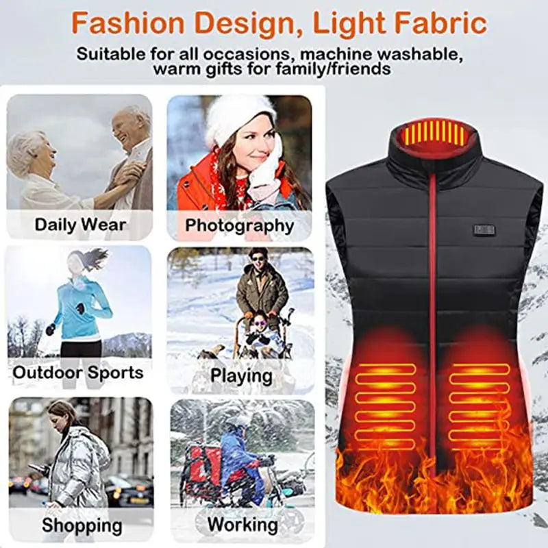 Women Heated Vest Electric Heated Jackets Women Sportswear.