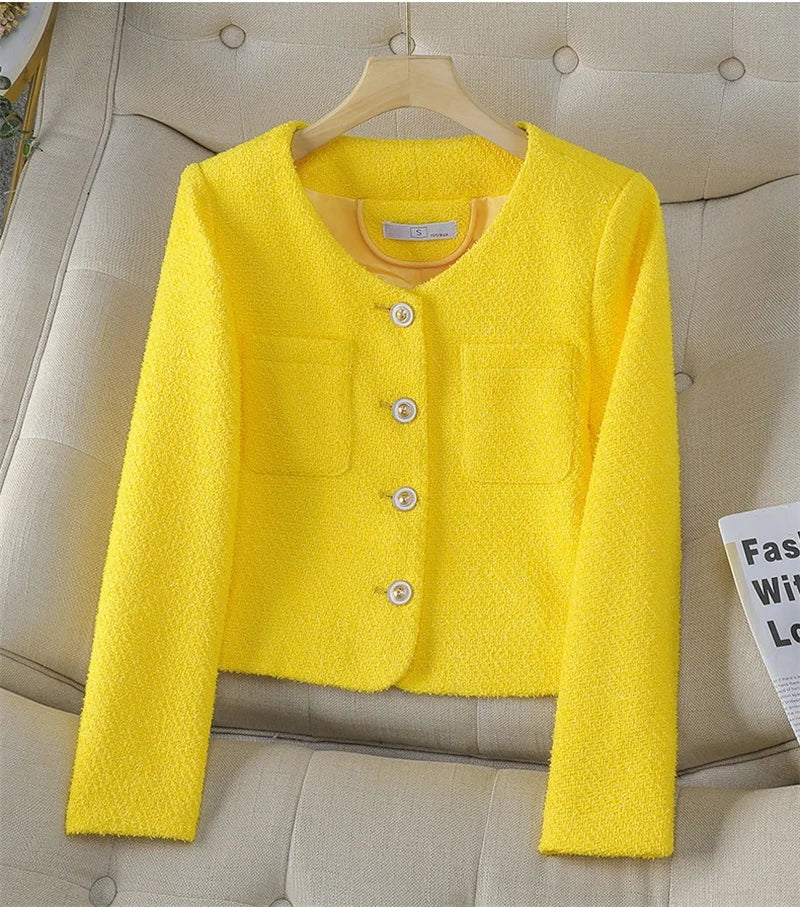 NewKorean Fashion Small Fragrance Tweed Jacket Women .