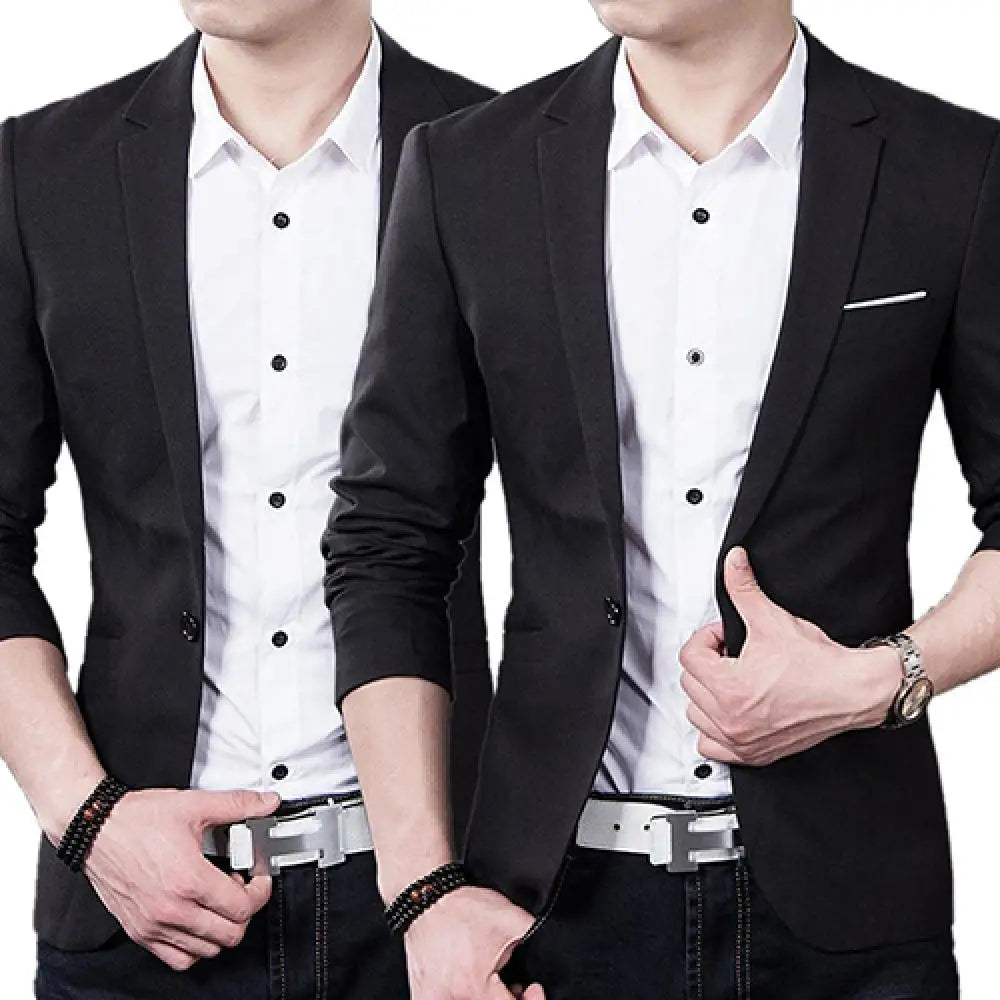 Men Blazers Slim Autumn Suit Business Formal Party .