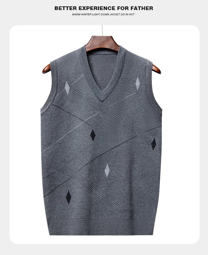 Men's Thickened Casual Sweater Tank Top Autumn and Winter Warm Men's Vest.
