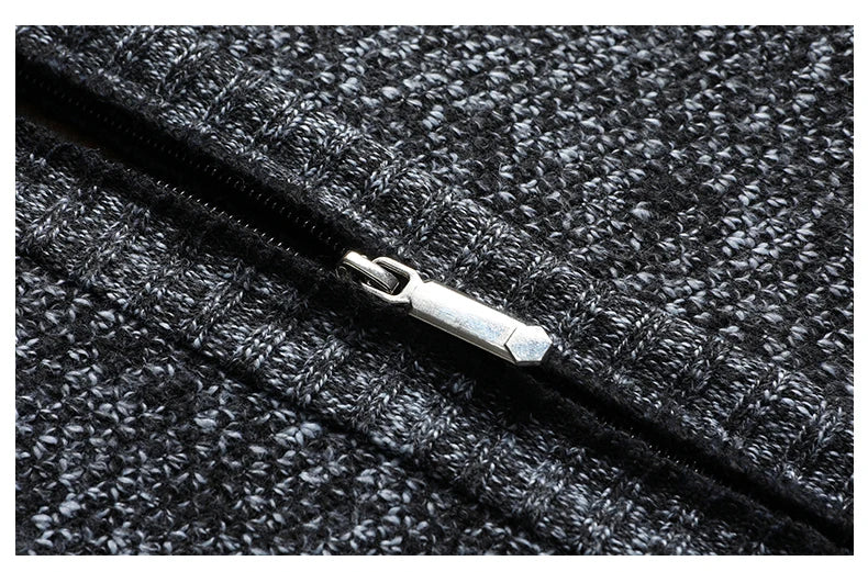 Men's Knitted Cardigan Jacket Autumn Winter Plush Sweater Men's.