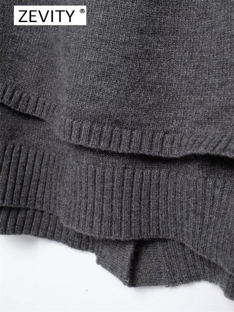 Women O Neck Breasted Solid Color Knitted Shawl Sweater Jacket Female .