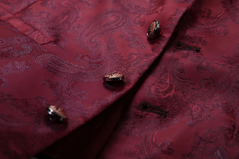 New High-end Suit Collar Jacquard White Vest for Men,