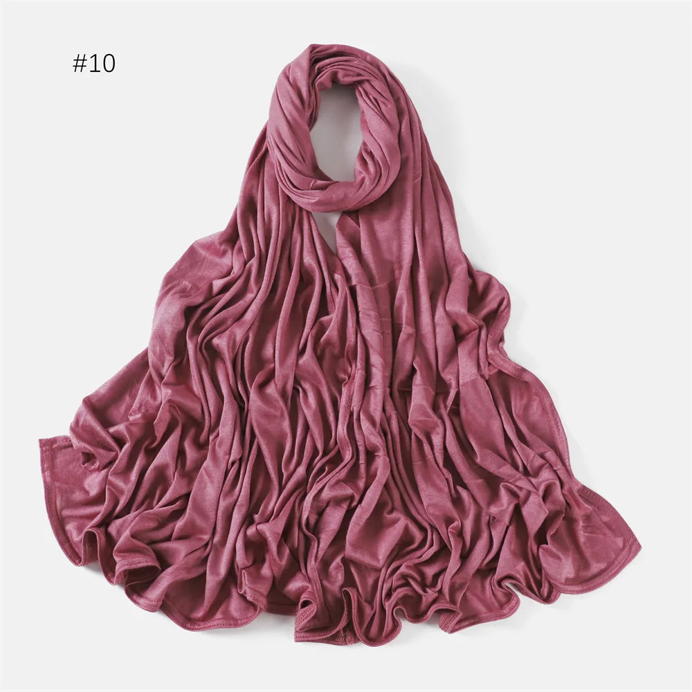 Modal Cotton Jersey Hijabs For Woman Long Muslim Scarf .