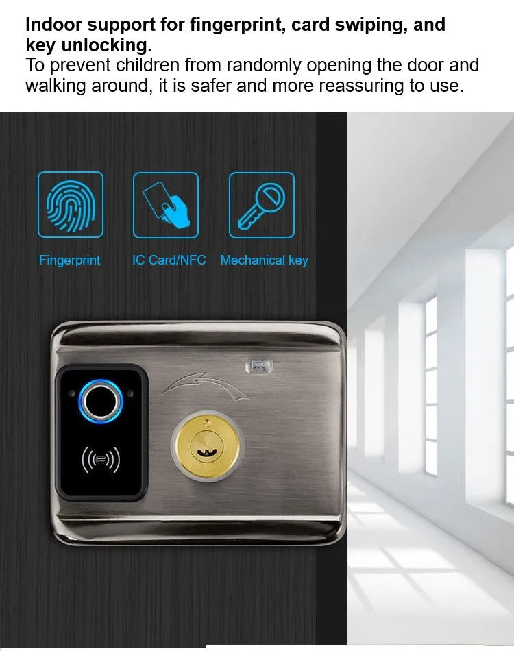 TUYA WIFI Smart Door Locks Fingerprint Lock Outdoor Waterproof Gate Locks .