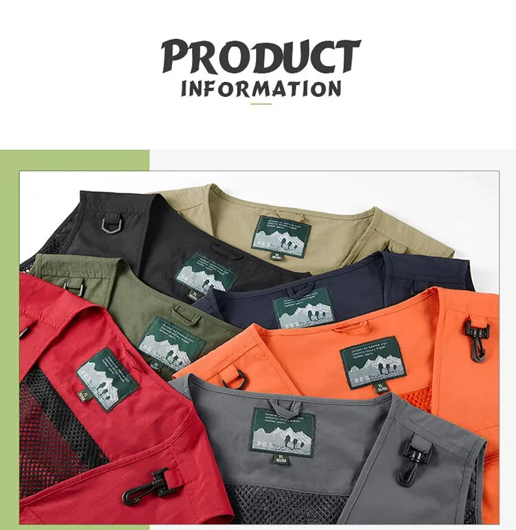 14 Pockets Summer New Men US Tactical Hiking Fishing Vest Mens.