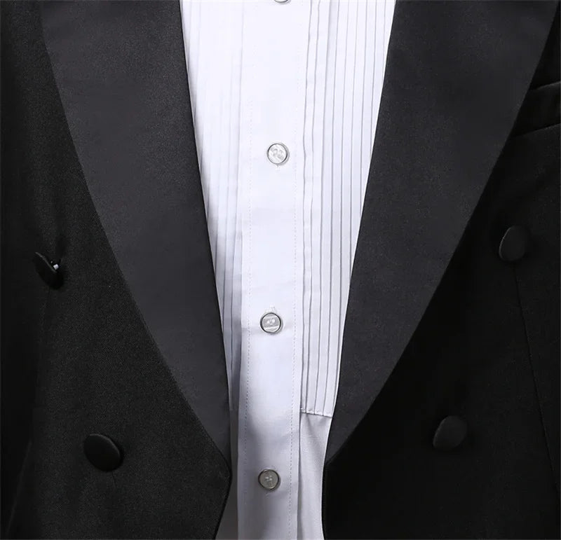 Men's Tuxedo Costume Vintage Formal Tailcoat Slim Fits.