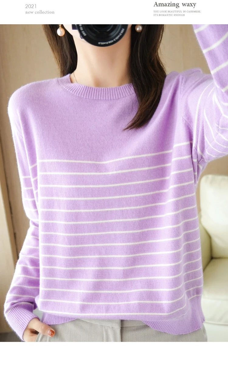 100% Cotton Knitted Sweater Women's Sweater .