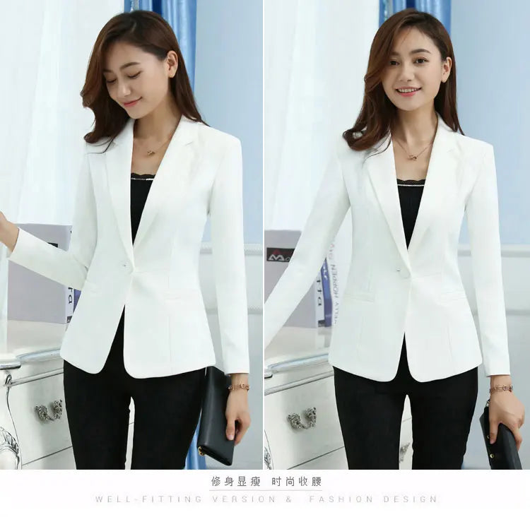 Women Blazer Office Lady Elegant Slim Notched Women Blazers .