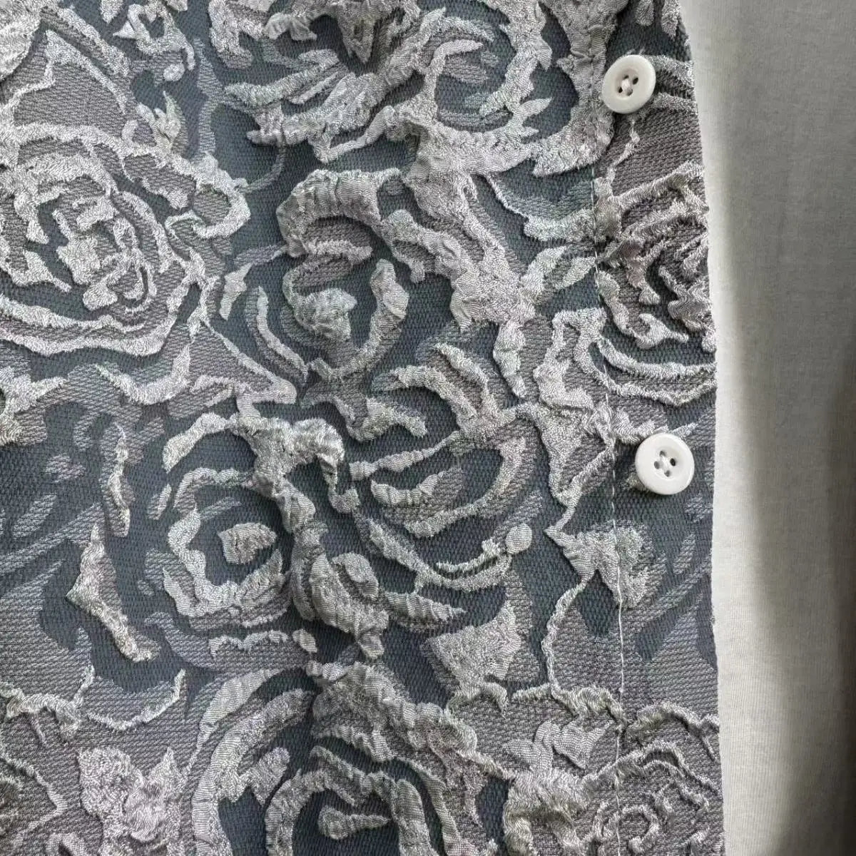 Men's Casual Suit Lapel Jacquard Shirt Trousers Two-piece Set .