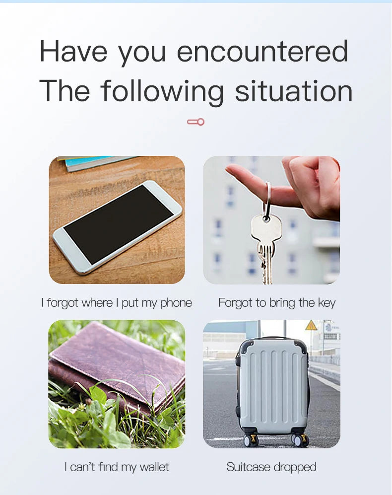 Mini GPS Locator AntiLost Alarm Wallet Keychain Smart Tag Bluetooth.