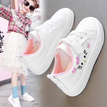 Kids White Sneakers Fall Slip Resistant Durable Spring Autumn Shoes .