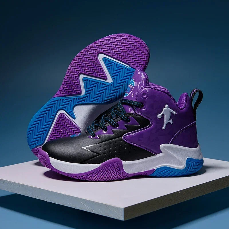 Boys Basketball Shoes High Quality Soft Top Thick Sole Non-slip Kids.