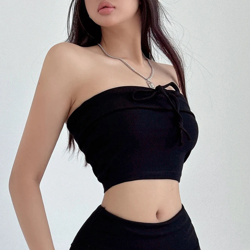 Summer Spicy Girl Casual Lace Up Bra Flip Waist Shorts Two Piece Fashion Set Fashion Casual Women Shorts Set 2024 New TX7C