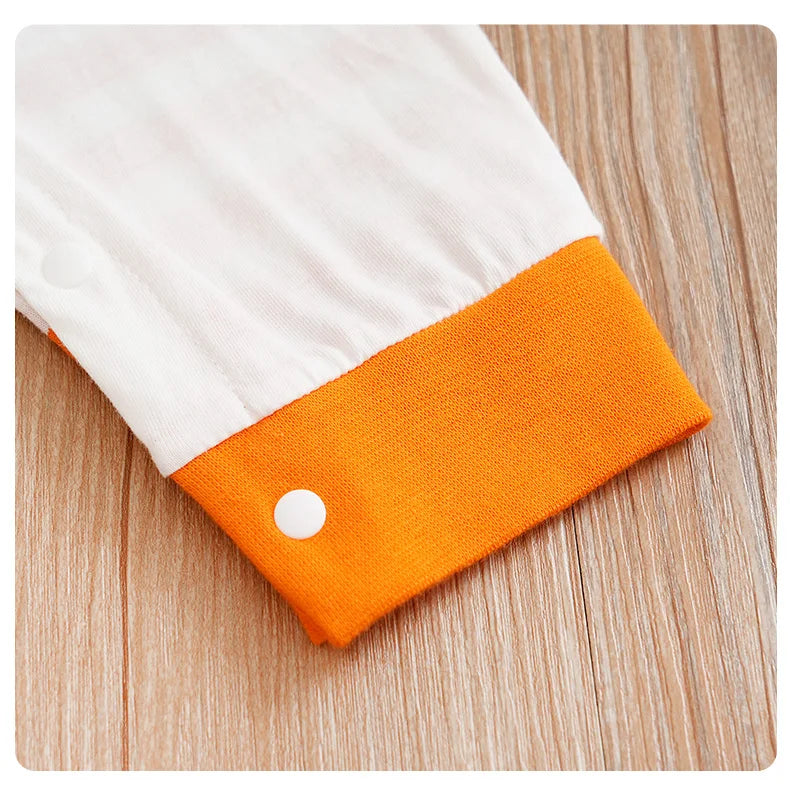 Boys And Girls Cute Cartoon Fox Printed Long Sleeve Baby Bodysuit.