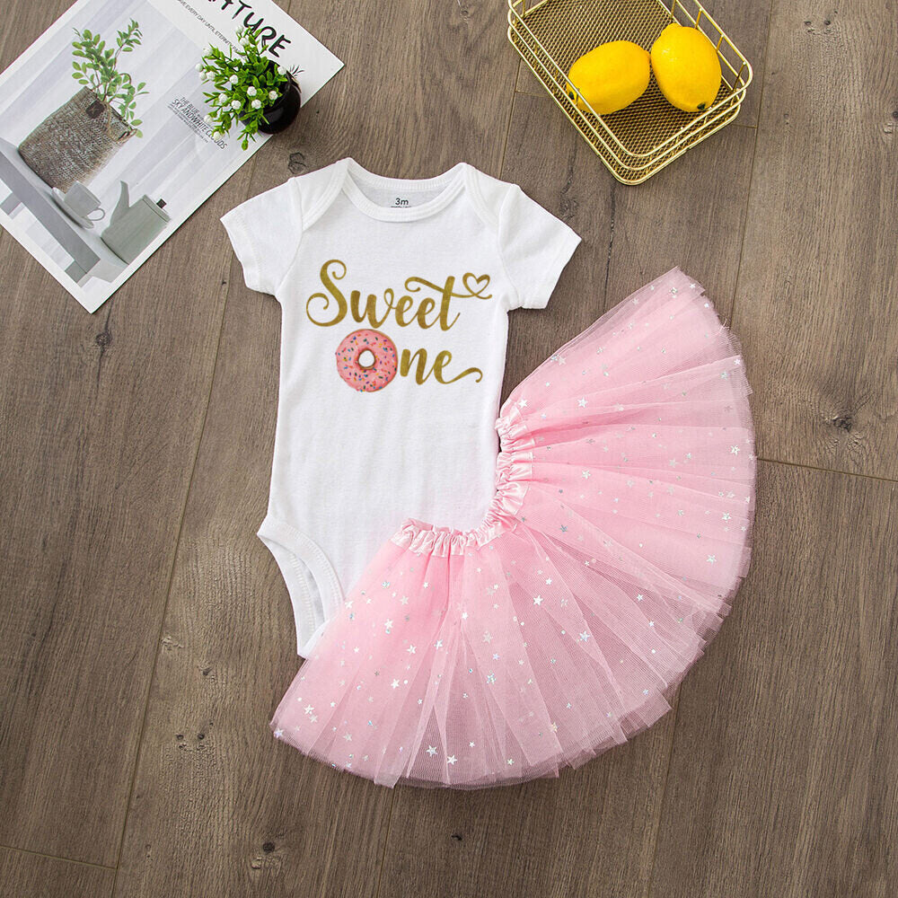 My 1st Birthday Baby Girl Birthday Cake Smash Outfit Toddler Girl First Birthday Romper Tutu Skirt One Year Old Gifts