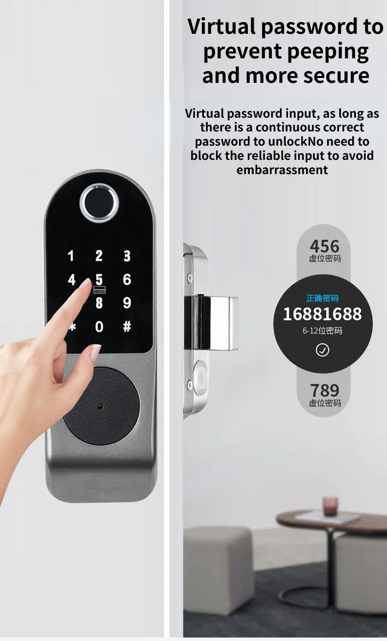 TUYA WIFI Smart Door Locks Fingerprint Lock Outdoor Waterproof Gate Locks .