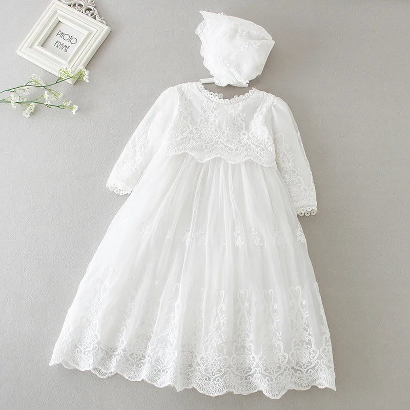 baby girl dresses embroidery pearl 1 year birthday dress wedding party christening baby girl clothes for 3-24 month