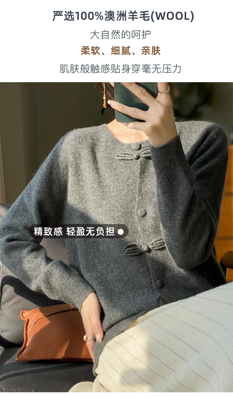 Women New Fashion Autumn Winter 100% Merino Wool Sweater .