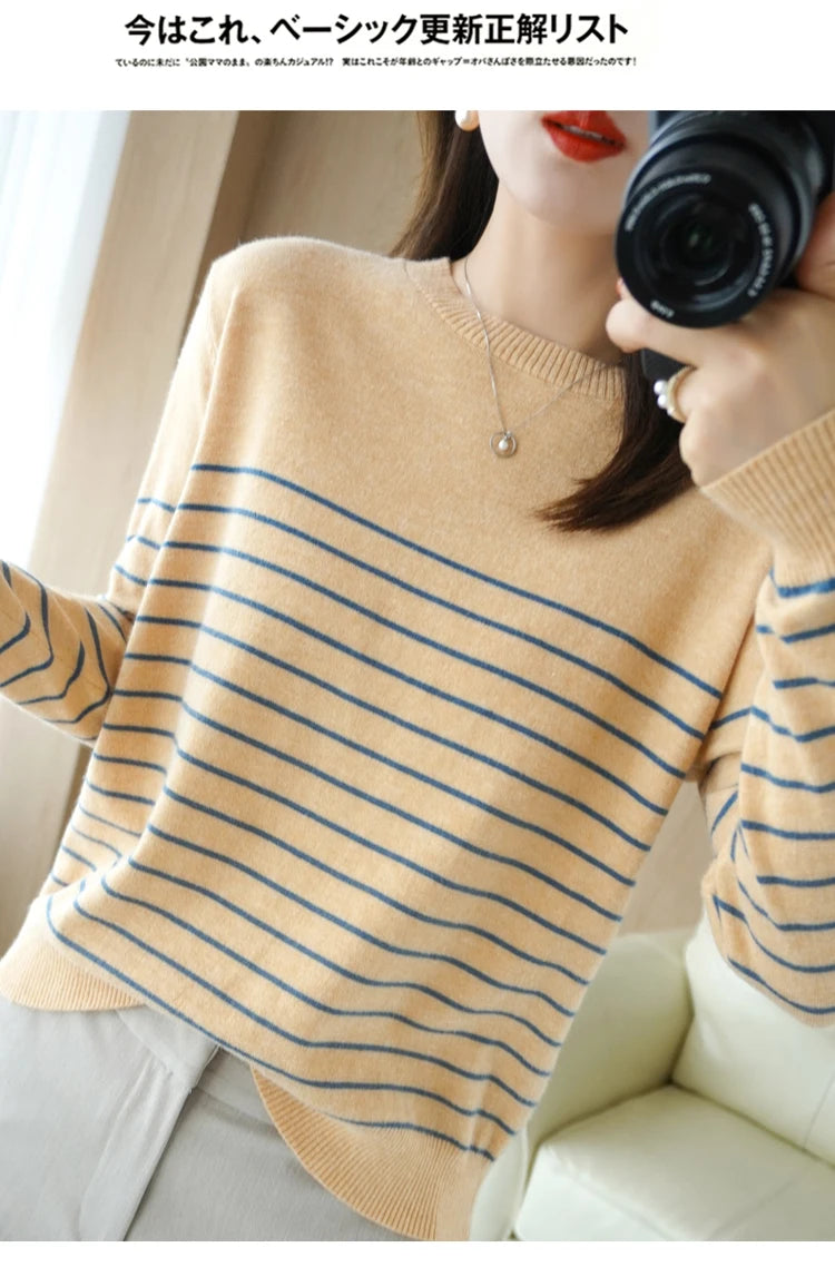 100% Cotton Knitted Sweater Women's Sweater .