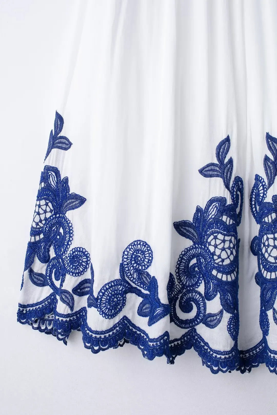 TRAFZA 2024 Woman Embroidery Print Set V Neck Casual Shirt Top + A-Line High Waist Chic Elegant Women's Pleated Long Skirt TRAF