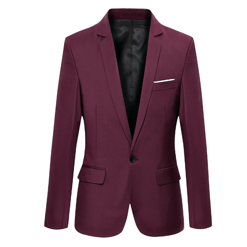 Blue Men Blazers Work Office  Men Tuxedos for Formal Occasions .