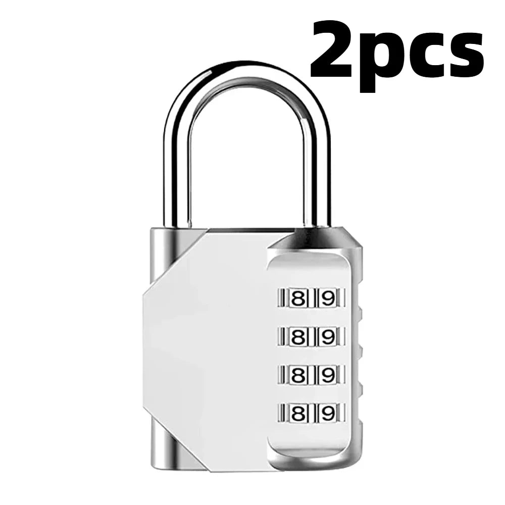 2pcs Combination Lock Resettable 4 Digit Padlock Combination Waterproof.