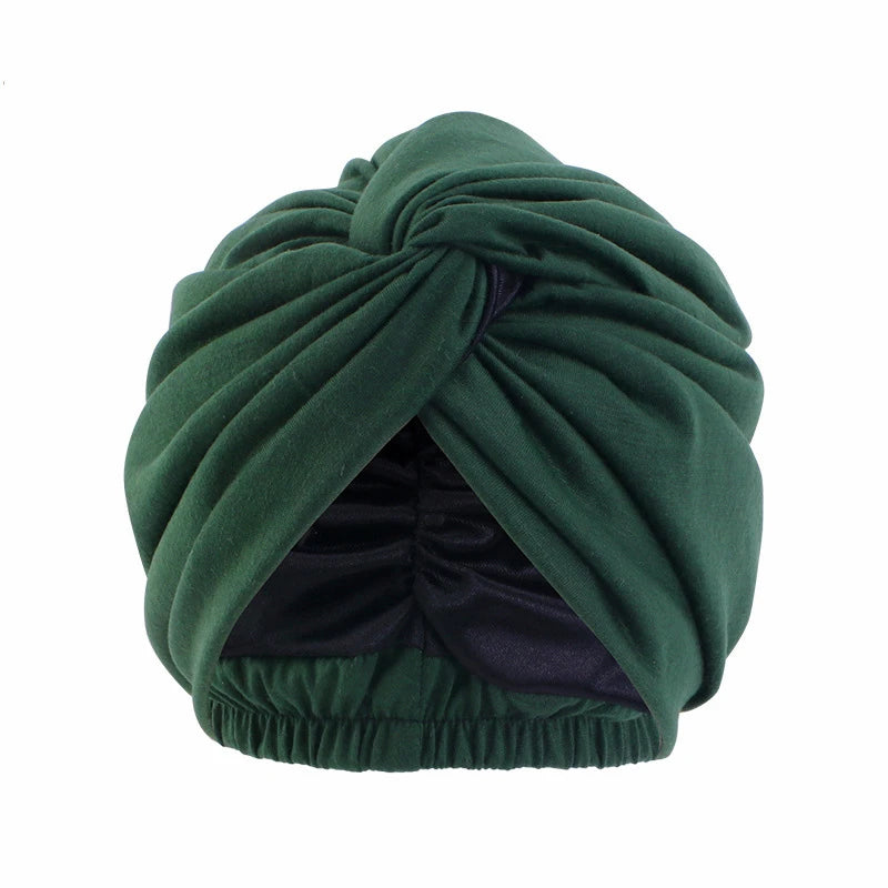 Muslim Jersey Hijab Turban Cap Forehead Cross Soild Color Turbante Hat Islamic Headwear India Bonnet for Women Inner Hijab Caps