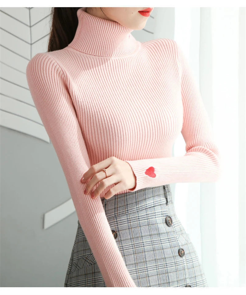 Fashion Turtleneck Pullover Sweater Elegant Long Sleeve .