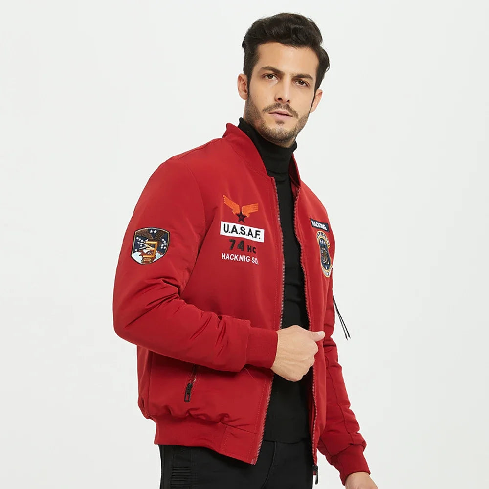 Men Military Pilot Reversible Jackets Men Autumn Bomber.