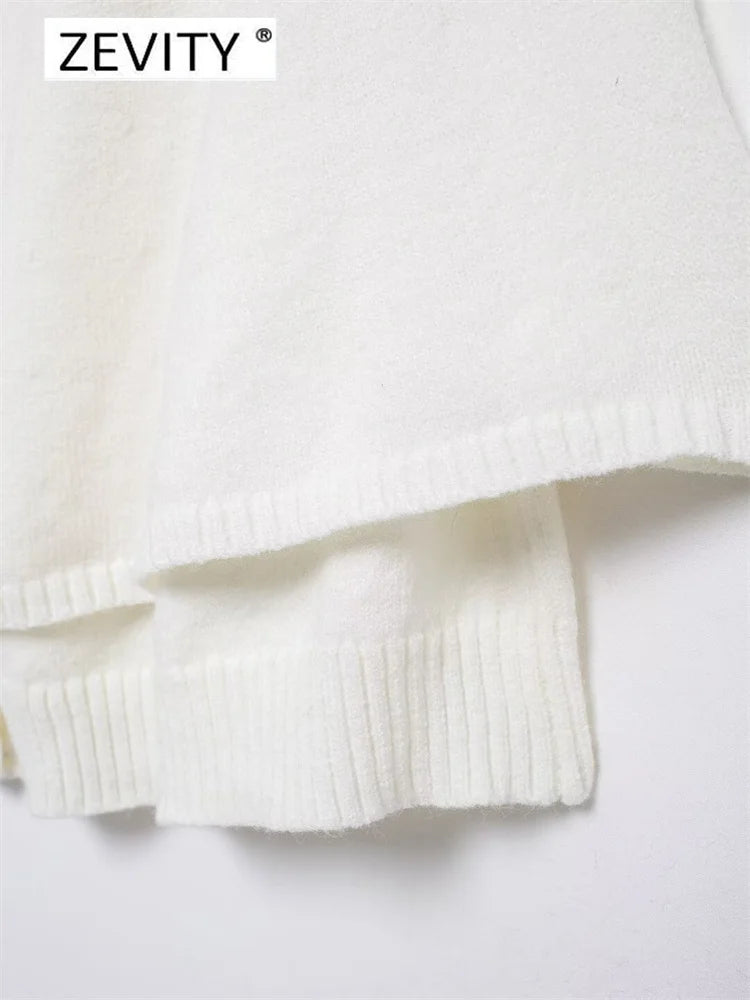 Women O Neck Breasted Solid Color Knitted Shawl Sweater Jacket Female .